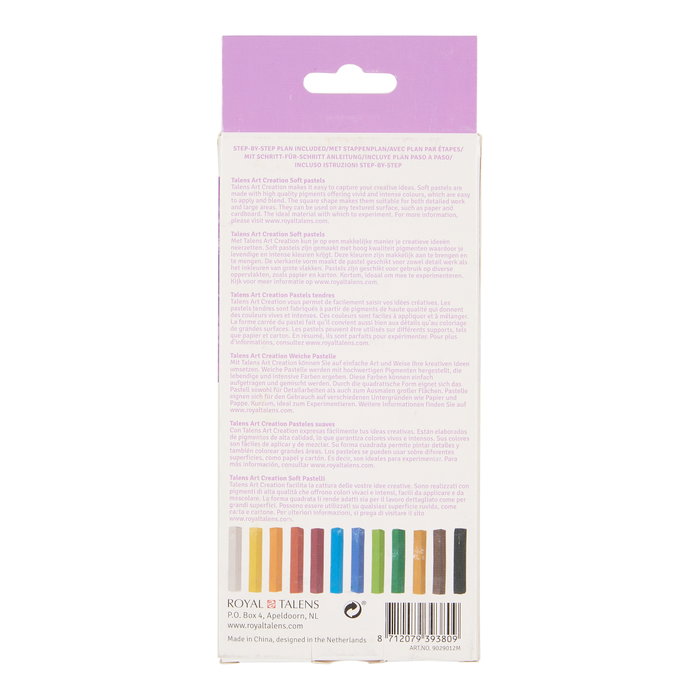 TALENS ART CREATION Set de 12 Pasteles Suaves Surtidos en Estuche